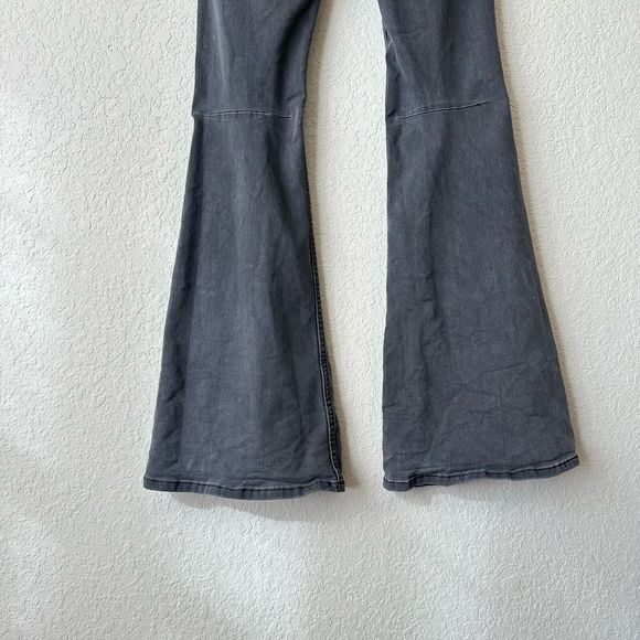FREE PEOPLE Penny Pull On Flare Jeans in Washed Black - Picture 7 of 13
